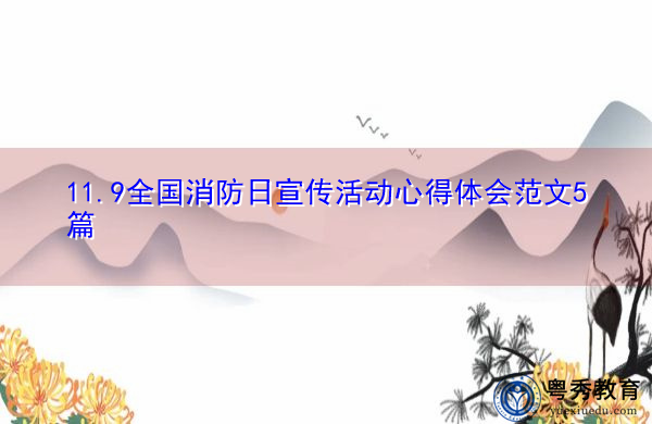 11.9全国消防日宣传活动心得体会范文5篇 11.9全国消防日宣传活动心得体会范文5篇