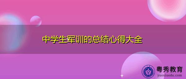 中学生军训的总结心得大全