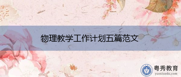 物理教学工作计划五篇范文