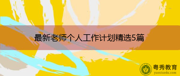 最新老师个人工作计划精选5篇