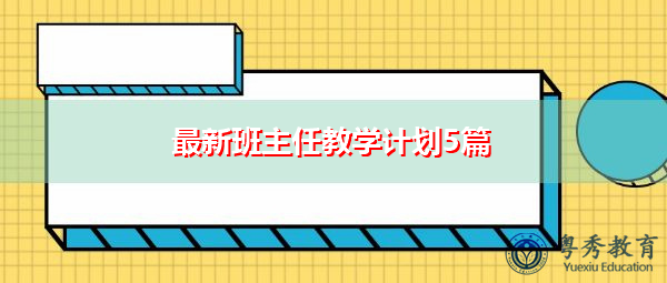 最新班主任教学计划5篇