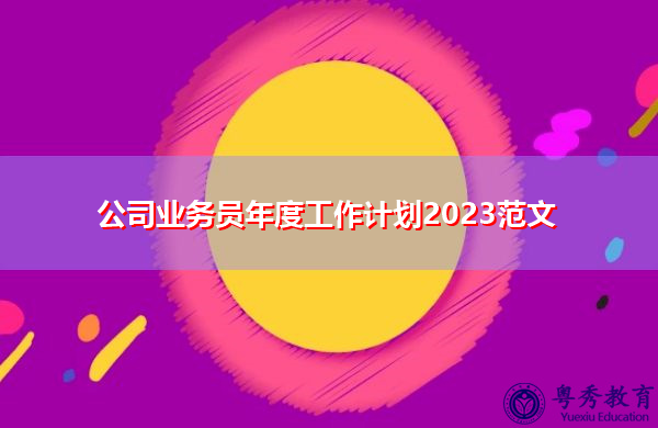 公司业务员年度工作计划2023范文
