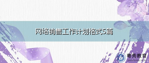 网络销售工作计划格式5篇