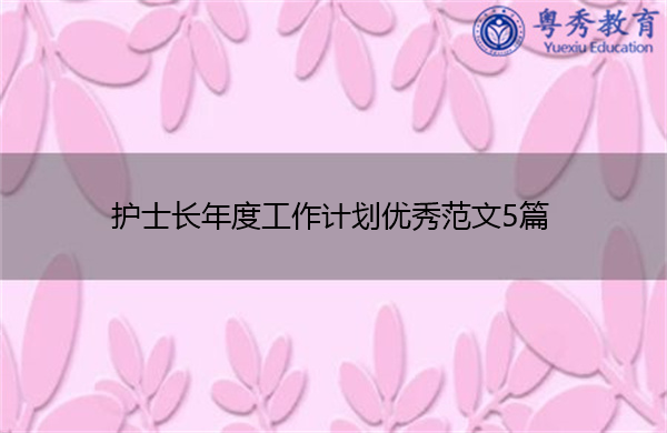 护士长年度工作计划优秀范文5篇 护士长年度工作计划优秀范文5篇