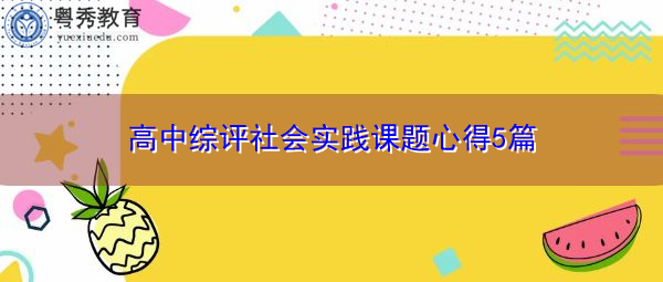 高中综评社会实践课题心得5篇