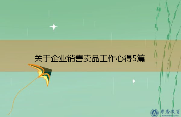 关于企业销售卖品工作心得5篇