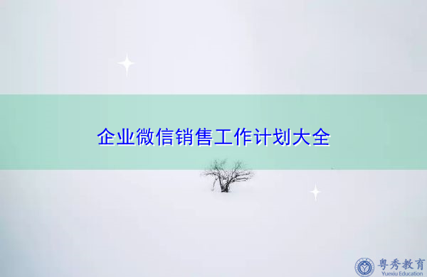 企业微信销售工作计划大全 企业微信销售工作计划大全