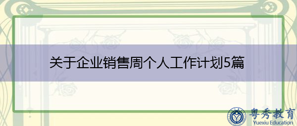 关于企业销售周个人工作计划5篇