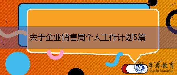 关于企业销售周个人工作计划5篇