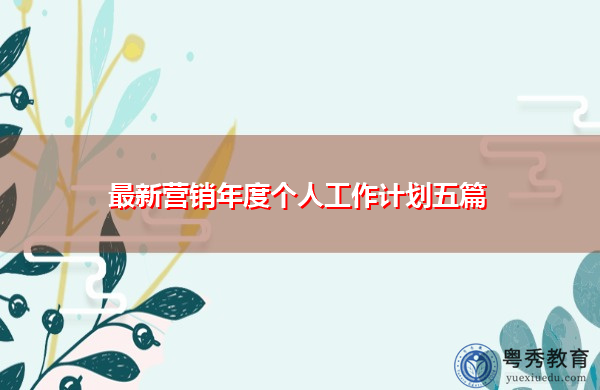 最新营销年度个人工作计划五篇