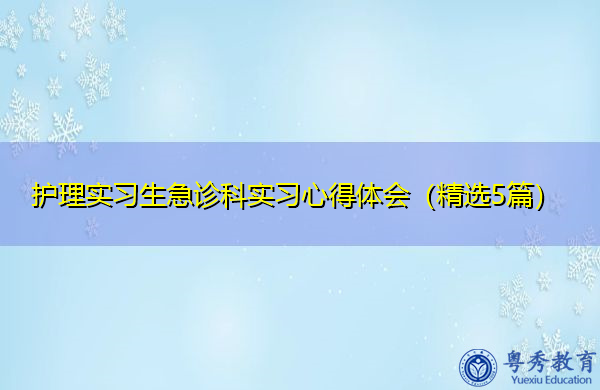 护理实习生急诊科实习心得体会（精选5篇）