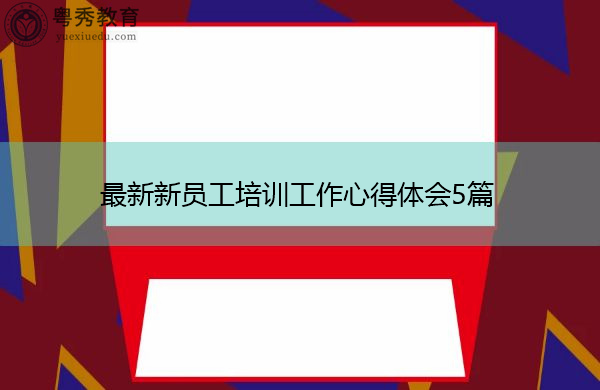 最新新员工培训工作心得体会5篇