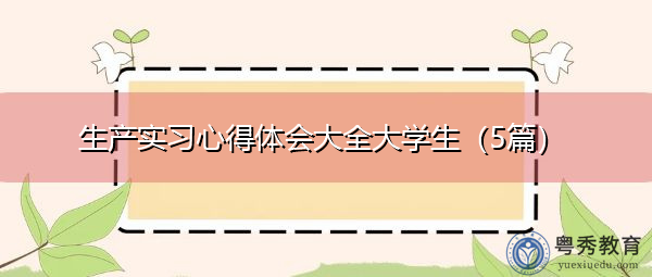 生产实习心得体会大全大学生(5篇) 生产实习心得体会大全大学生(5篇)