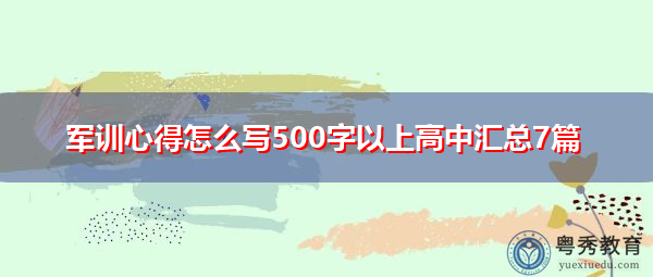 军训心得怎么写500字以上高中汇总7篇