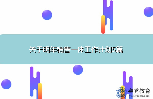 关于明年销售一体工作计划5篇 关于明年销售一体工作计划5篇