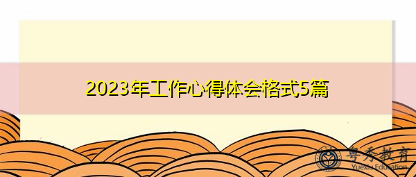 2023年工作心得体会格式5篇 2023年工作心得体会格式5篇