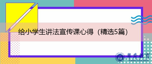 给小学生讲法宣传课心得（精选5篇）