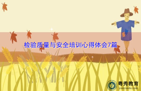 检验质量与安全培训心得体会7篇
