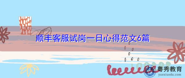 顺丰客服试岗一日心得范文6篇
