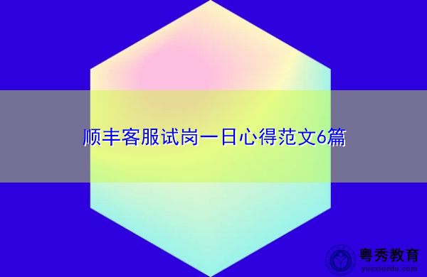 顺丰客服试岗一日心得范文6篇