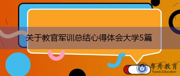 关于教官军训总结心得体会大学5篇