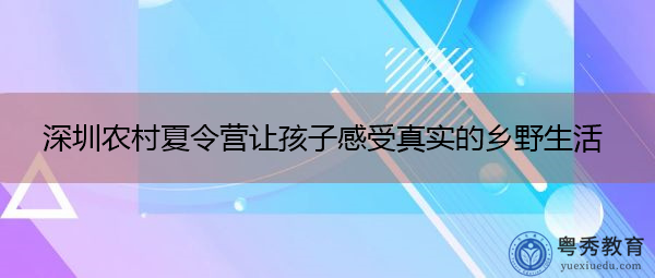 深圳农村夏令营让孩子感受真实的乡野生活