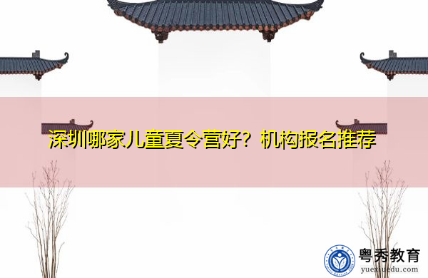 深圳哪家儿童夏令营好？机构报名推荐