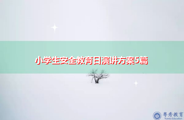 小学生安全教育日演讲方案5篇