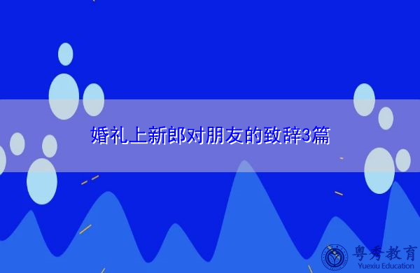 婚礼上新郎对朋友的致辞3篇