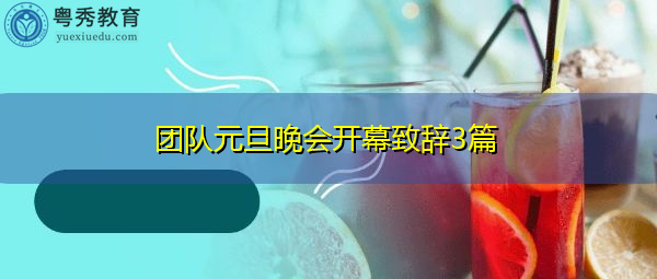 团队元旦晚会开幕致辞3篇