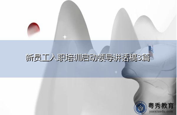 新员工入职培训启动领导讲话稿3篇