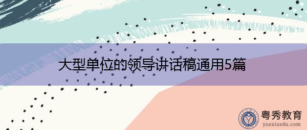 大型单位的领导讲话稿通用5篇
