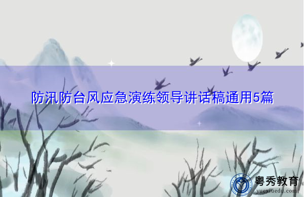 防汛防台风应急演练领导讲话稿通用5篇