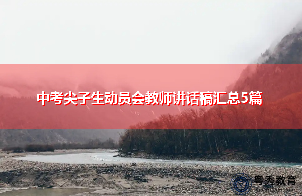 中考尖子生动员会教师讲话稿汇总5篇 中考尖子生动员会教师讲话稿汇总5篇