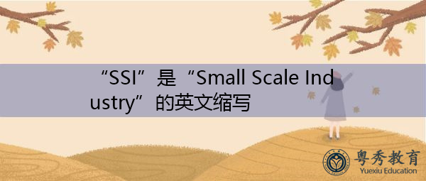 “SSI”是“Small Scale Industry”的英文缩写,意思是“小规模产业” “SSI”是“Small Scale Industry”的英文缩写,意思是“小规模产业”