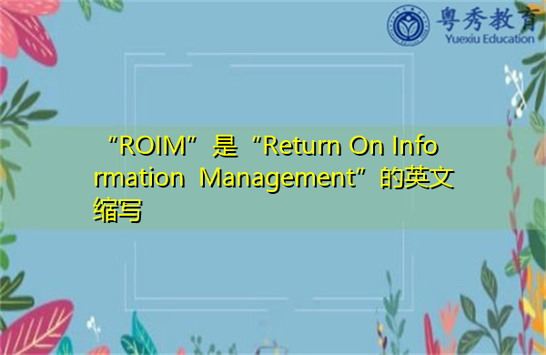 “ROIM”是“Return On Information Management”的英文缩写，意思是“信息管理回报”