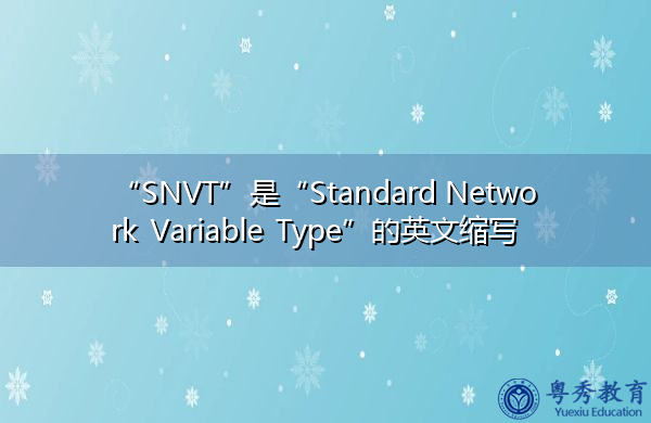 “SNVT”是“Standard Network Variable Type”的英文缩写，意思是“标准网络变量类型”