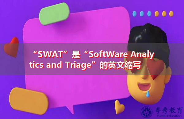 “SWAT”是“SoftWare Analytics and Triage”的英文缩写，意思是“软件分析和分类”