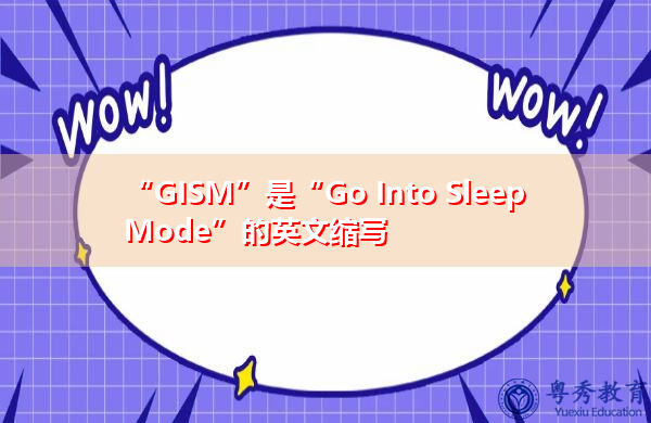 “GISM”是“Go Into Sleep Mode”的英文缩写，意思是“进入睡眠模式”