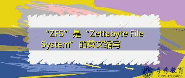 “ZFS”是“Zettabyte File System”的英文缩写，意思是“文件系统”
