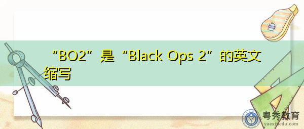 “BO2”是“Black Ops 2”的英文缩写，意思是“Black Ops 2”