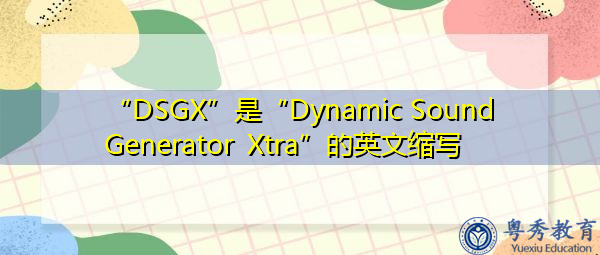 “DSGX”是“Dynamic Sound Generator Xtra”的英文缩写，意思是“Dynamic Sound Generator Xtra”