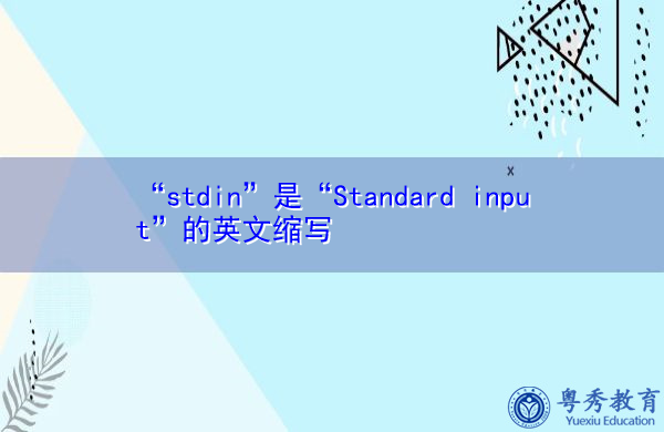 “stdin”是“Standard input”的英文缩写，意思是“标准输入”