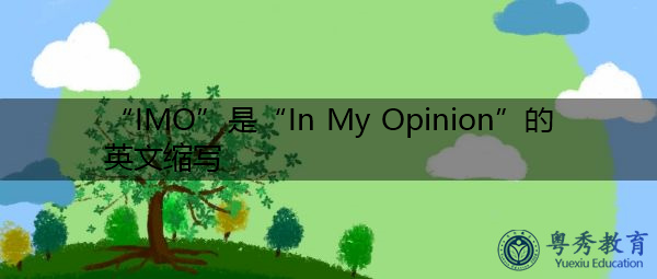 “IMO”是“In My Opinion”的英文缩写，意思是“在我看来”