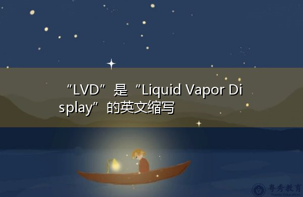 “LVD”是“Liquid Vapor Display”的英文缩写，意思是“液体蒸汽显示器”