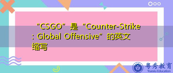 “CSGO”是“Counter-Strike: Global Offensive”的英文缩写，意思是“反击：全球进攻”