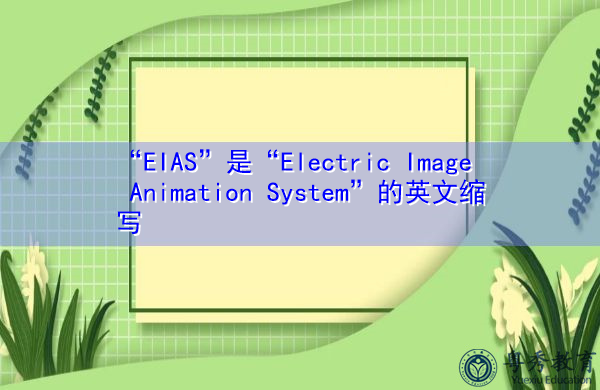“EIAS”是“Electric Image Animation System”的英文缩写，意思是“电子图像动画系统”