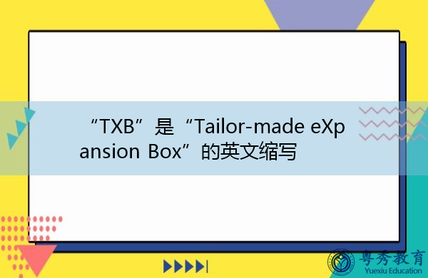 “TXB”是“Tailor-made eXpansion Box”的英文缩写，意思是“特制膨胀箱”