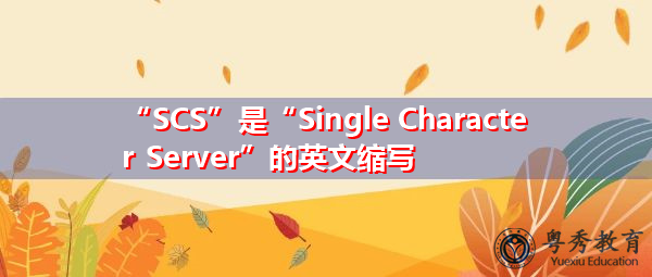 “SCS”是“Single Character Server”的英文缩写，意思是“单字符服务器”