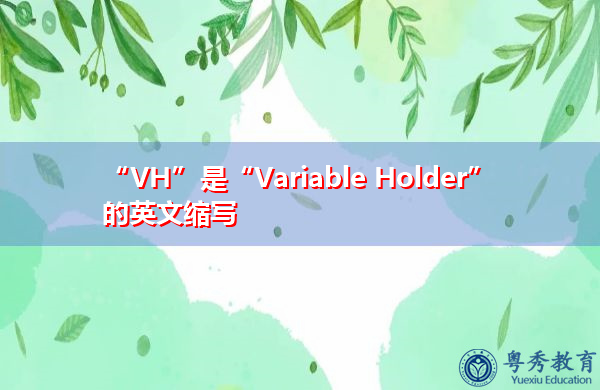 “VH”是“Variable Holder”的英文缩写，意思是“变量保持器”